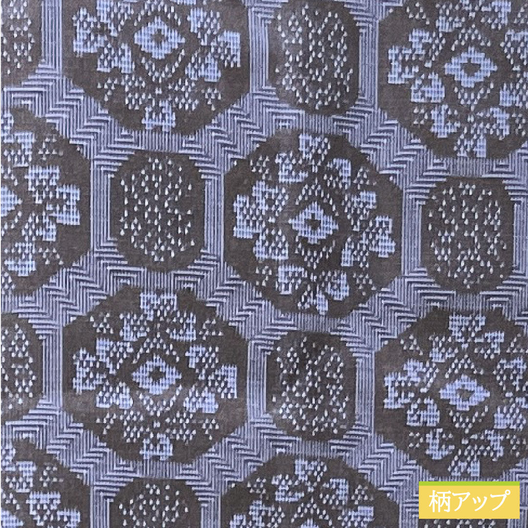 村山大島 正絹 身丈153cm 裄丈63cm 抽象模様 しつけ糸付き 未使用品 Sランク 袷 紺系 1116003162218