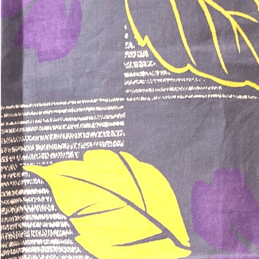 Yukata with basting thread, unused, gray-blue color, floral pattern, checkered pattern, cotton, S rank, single layer, length 170cm, sleeve length 67cm, gray 1118002172622