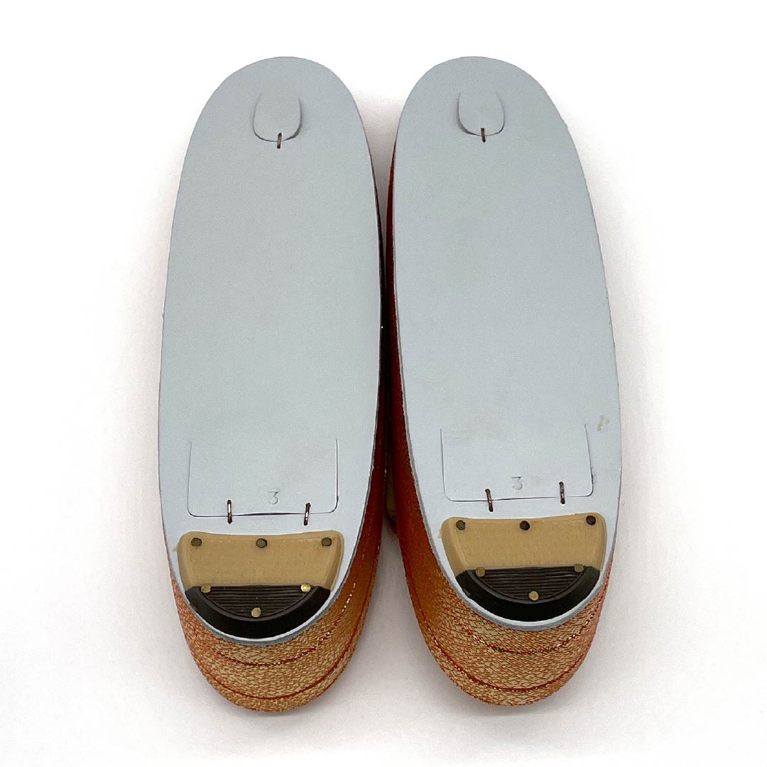 (新古品)草履バッグセット フォーマル Aランク 鉛丹色(えんたんいろ) 2way 佐賀錦 Mサイズ 橙系 1133000253326