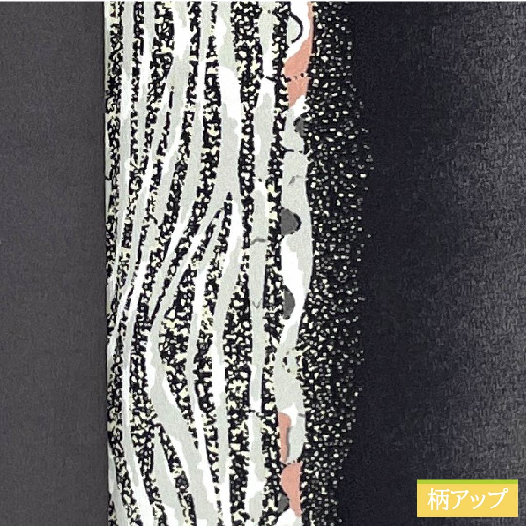 小紋 ポリエステル 身丈158cm 裄丈64.5cm 袷 今鶴羽色(いまつるはいろ) 縦縞 洗える着物 Sランク グレー系 1115006262322