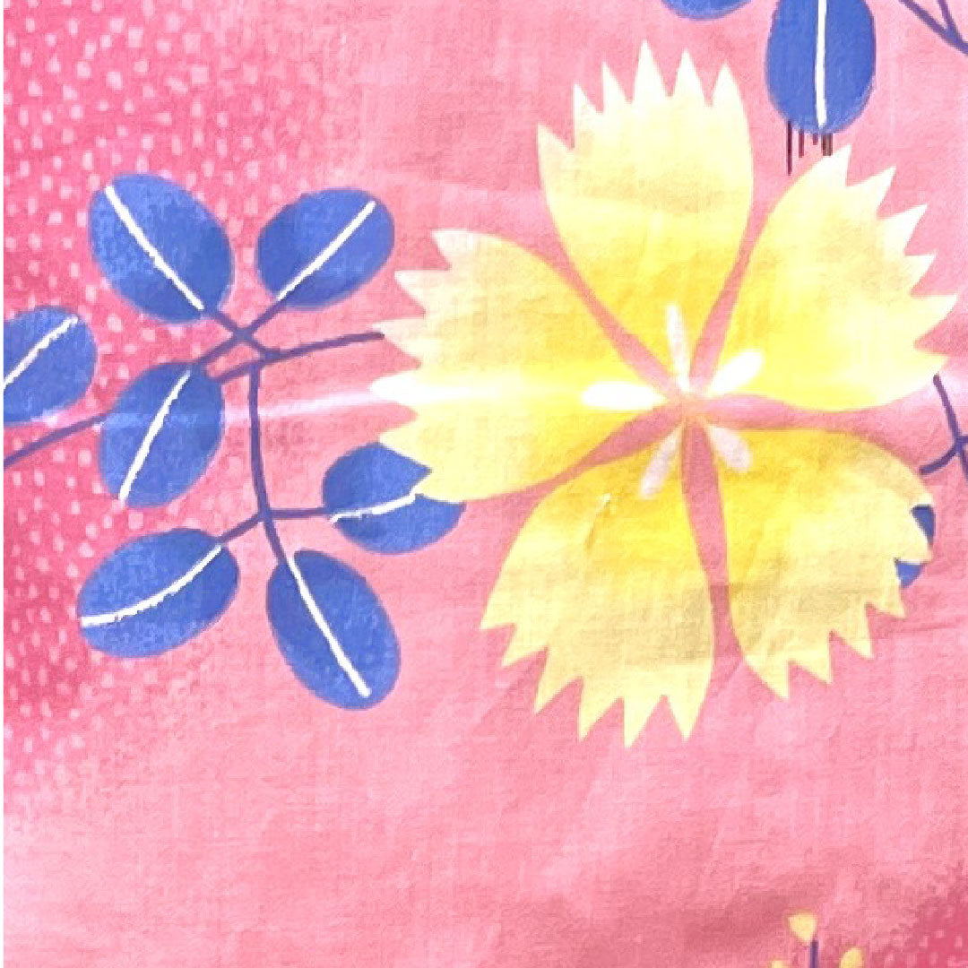 Yukata, medium crimson color, pink, bush clover, cotton, S rank, single layer, length 166cm, sleeve length 66cm, pink, 1118002812513