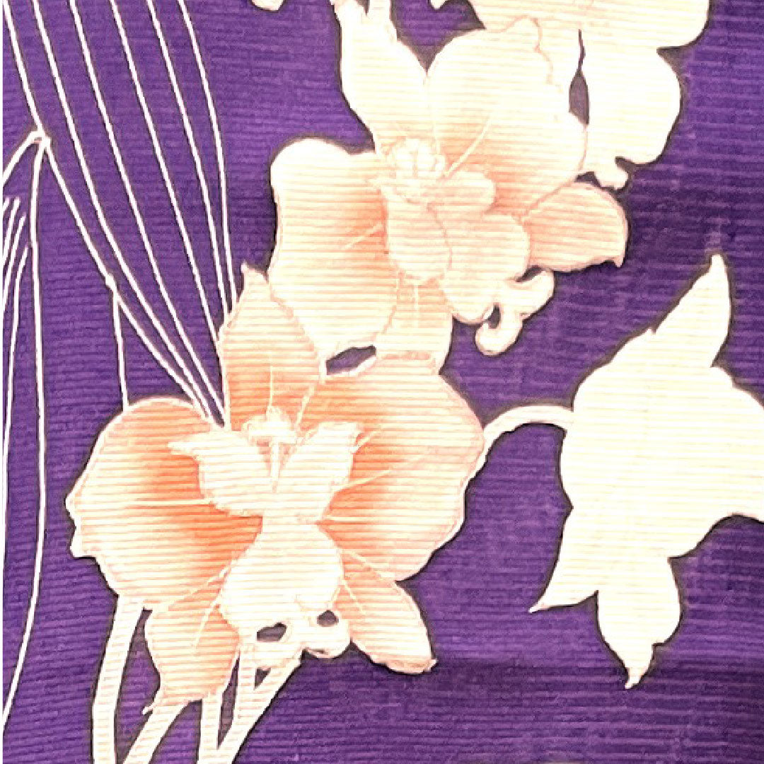 夏物 正絹 訪問着 身丈157.5cm 裄丈64.5cm 菫色(すみれいろ) 抽象花 しつけ糸付き 未使用品 絽 Sランク 紫系 1132000472320