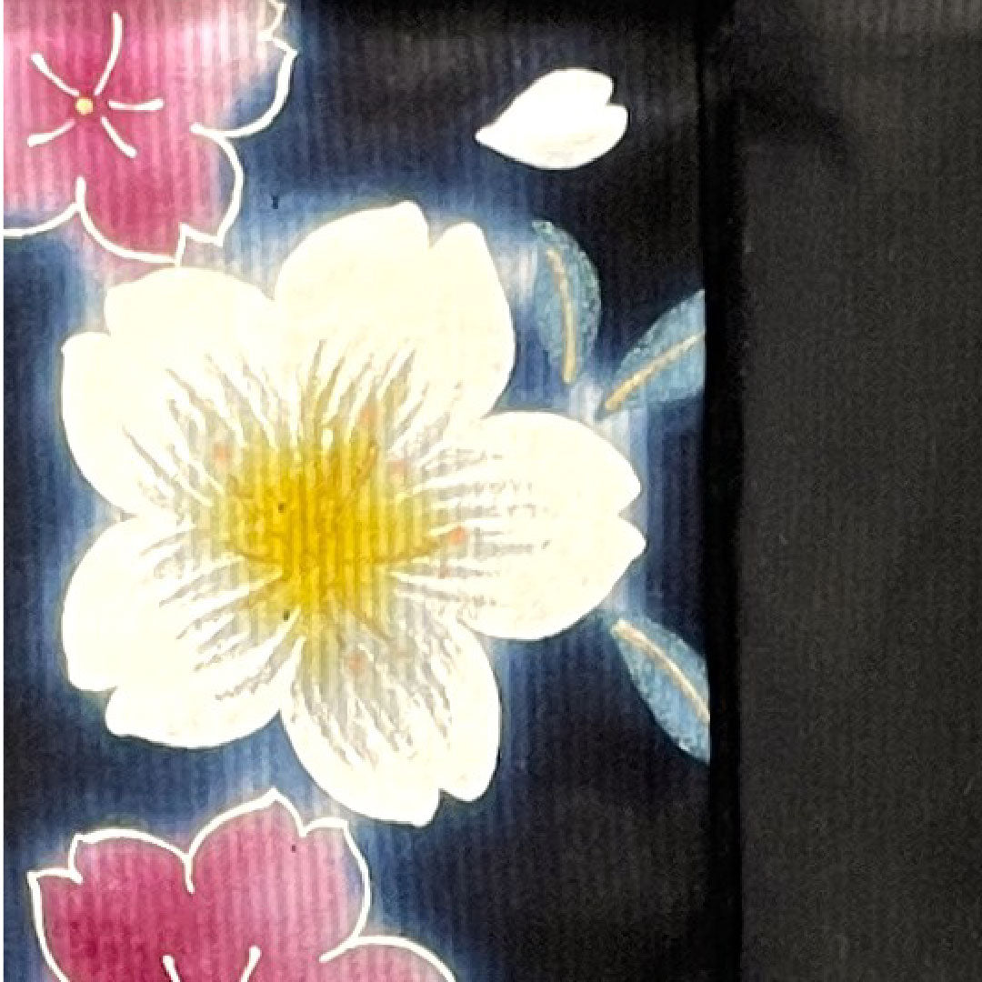 浴衣 桜 木綿 Sランク 単衣 身丈168cm 裄丈67.5cm 黒系 1118002092510