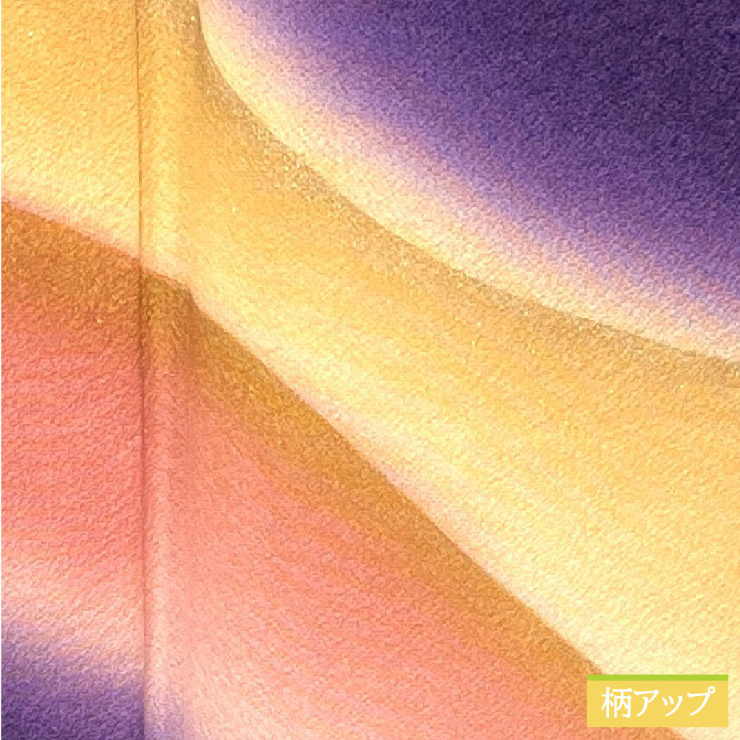 Homongi, pure silk, lined, length 163.5cm, sleeve length 68cm, Edo purple, tataki-zome, Toyama pattern, Shiawase Guard processing, S rank, purple, 1112004862420