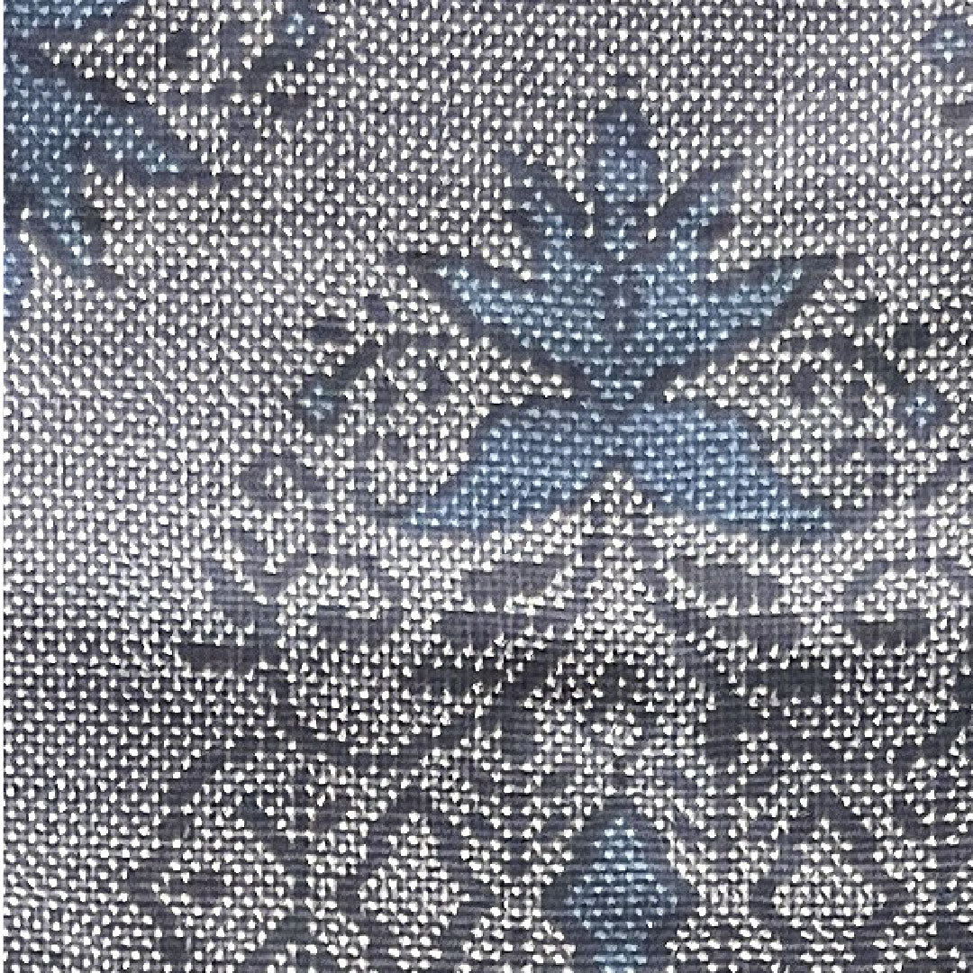 大島紬 身丈148cm 裄丈61cm 経緯絣 抽象模様 正絹 Aランク 袷 紺系 1116002683118