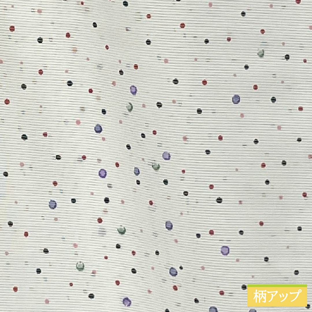 夏物 ポリエステル 小紋 身丈168cm 裄丈66cm ドット柄 洗える着物 絽 Aランク 白系 1132002263511