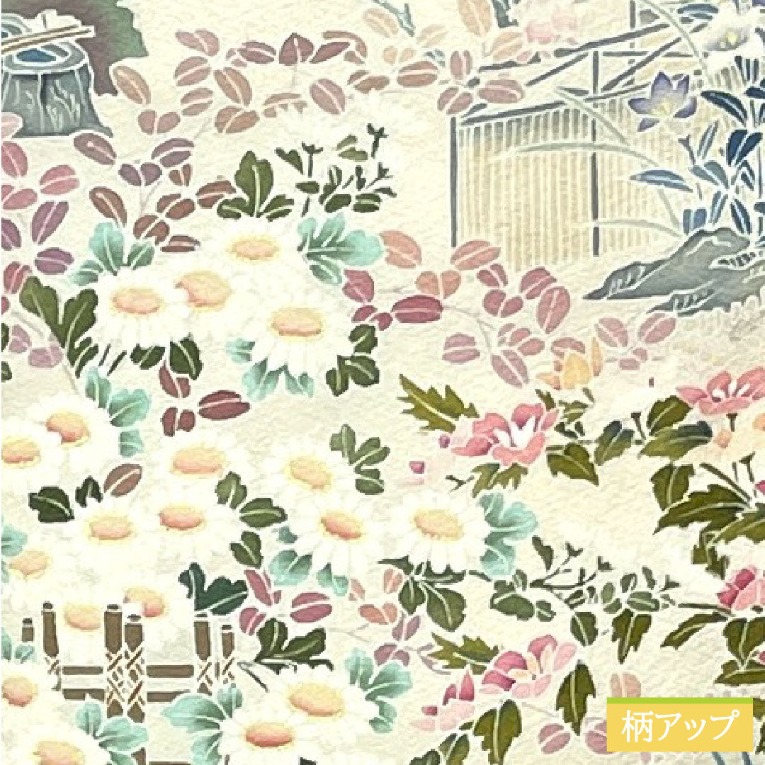 訪問着 正絹 袷 身丈168.5cm 裄丈68cm 銀白色(ぎんはくしょく) 加賀友禅 茶屋辻模様 作家物 Aランク グレー系 1112004743522