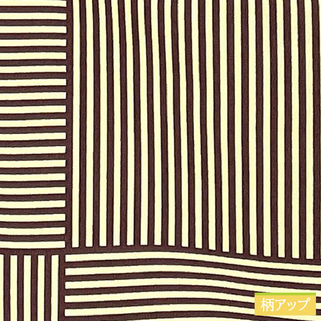 小紋 ポリエステル 身丈166cm 裄丈66.5cm 袷 暗褐色(あんかっしょく) 鳥の子色(とりのこいろ) 洗える着物 雪輪 縞 Sランク 茶系 1115004802514