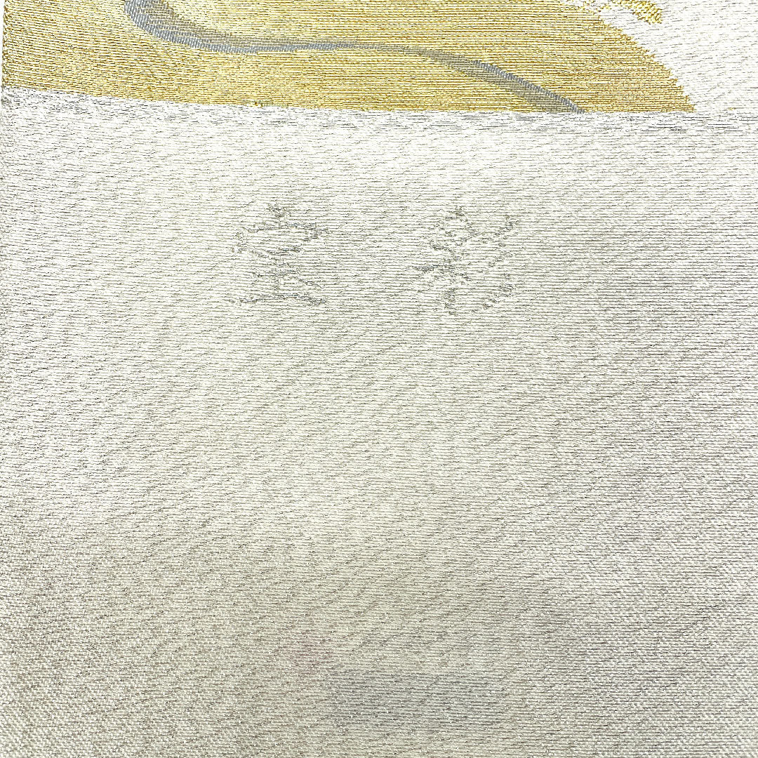 (未仕立)袋帯 となみ織物 流麗州浜文 帯丈454cm 正絹 NEWランク 六通 フォーマル 銀系 1123003571422