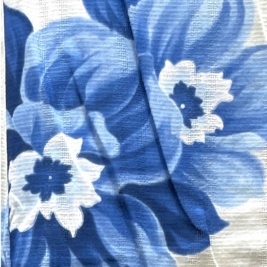 浴衣 乳白色色 花模様 木綿 Sランク 単衣 身丈161.5cm 裄丈66.5cm 白系 1118004292411