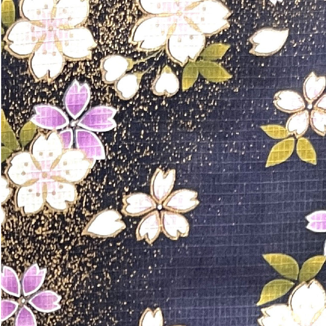 浴衣 褐色 桜 木綿 Sランク 単衣 身丈167cm 裄丈67cm 紫系 1118003552520