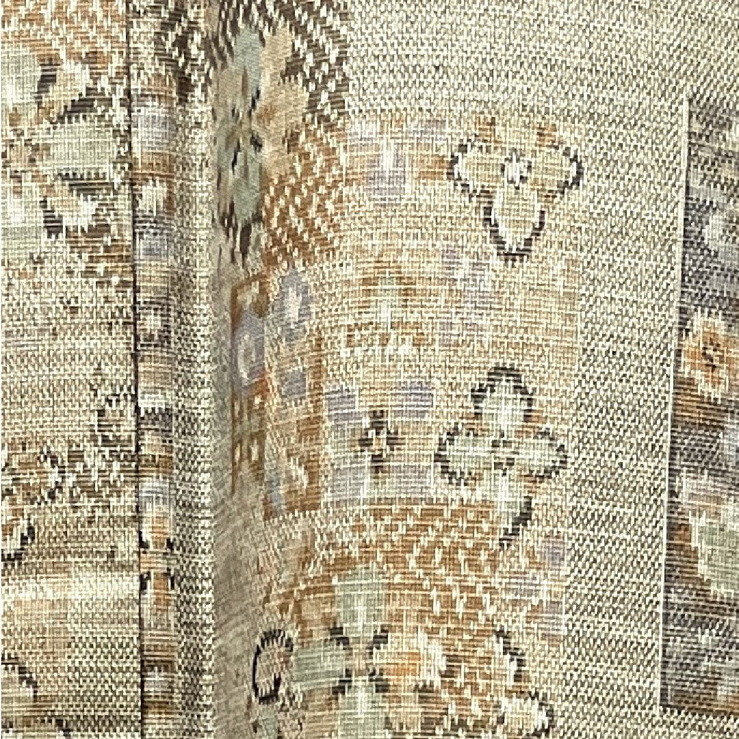 紬 身丈155cm 裄丈62.5cm 絹鼠色 抽象模様 しつけ糸付き 正絹 Sランク 袷 グレー系 1116002722322