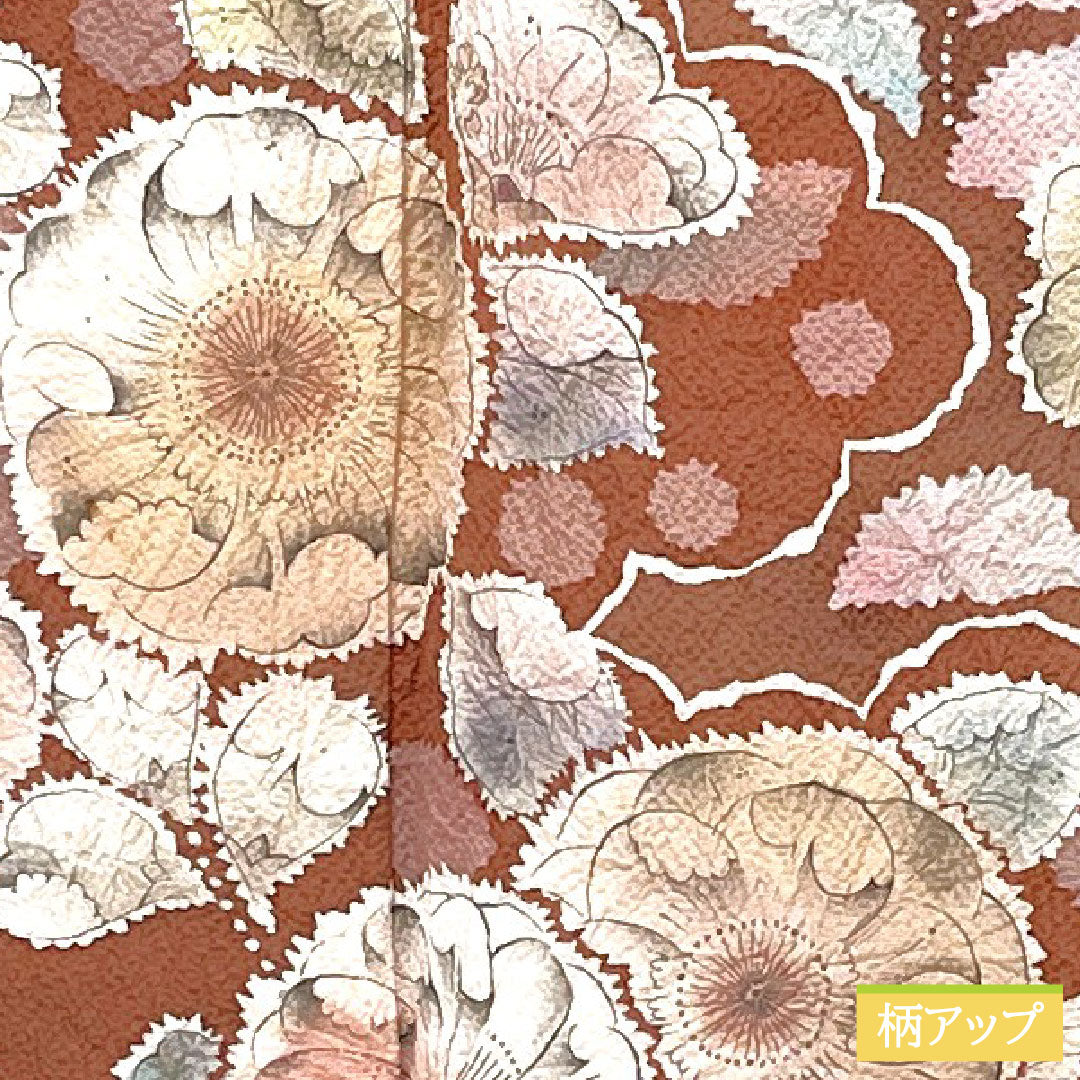 訪問着 正絹 袷 身丈157.5cm 裄丈66.5cm 紅鼠色(べにねずいろ) 辻ヶ花 桐屋翠山工房謹製 Aランク 紫系 1112005813320