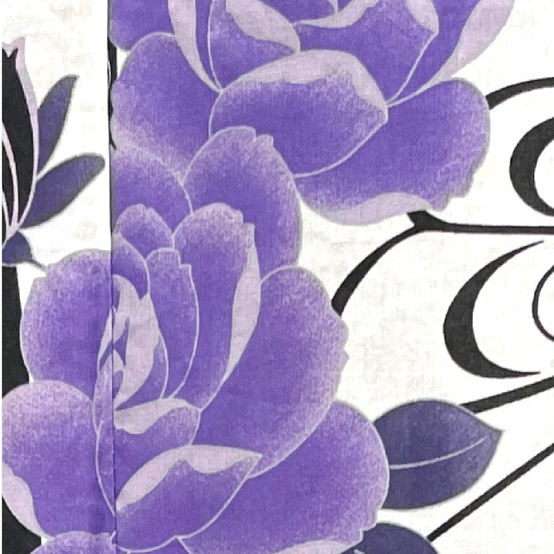 浴衣 モノトーン 蝶 薔薇 木綿 Sランク 単衣 身丈167cm 裄丈63.5cm 白系 1118001312511