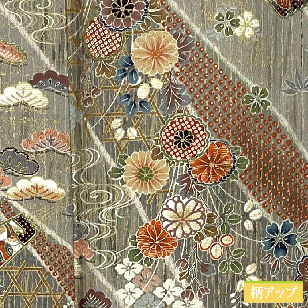 小紋 正絹 Sランク 身丈161cm 裄丈66cm 袷 吉祥文様 しつけ糸付き グラデーション系 1115006472499