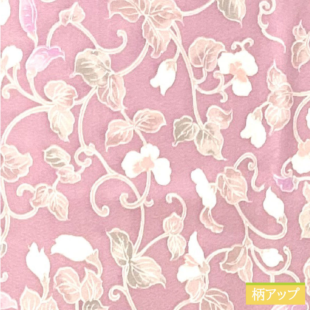 小紋 正絹 身丈153cm 裄丈63.5cm 袷 淡紅藤色(うすべにふじいろ) 草花模様 しつけ糸付き 未使用品 パールトーン加工 Sランク 紫系 1115004362220