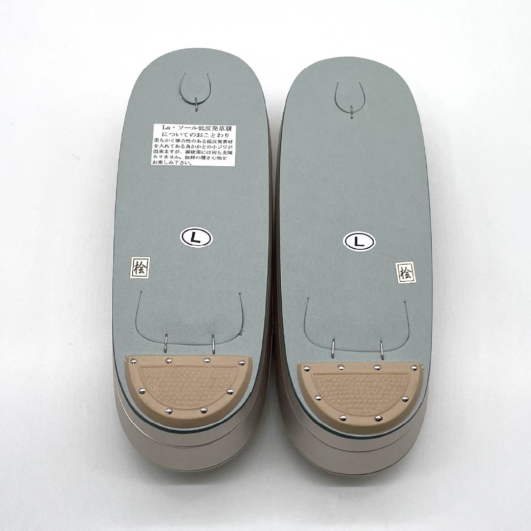 (新古品)草履バッグセット フォーマル NEWランク 草花模様 低反発草履 Laソール 帯地 Lサイズ 銀系 1133000401422