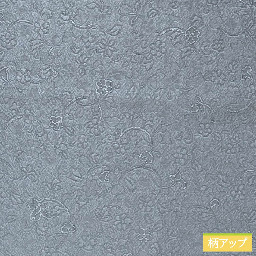 Solid-colored silk kimono, Grade A, length 165cm, sleeve length 65.5cm, light dull color (usunibiiro) with floral motifs and pearl-tone finish, lined, gray-based, product number 1114002483522