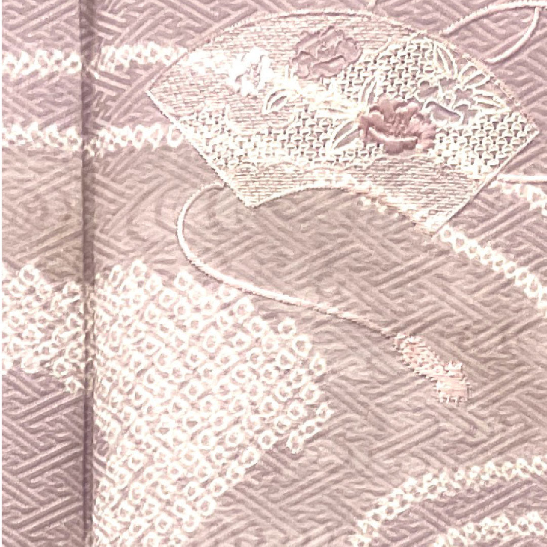 Homongi, lined, length 155cm, sleeve length 63cm, grape color, tie-dye, embroidery, running water, pure silk, A rank, purple, 1112002533320