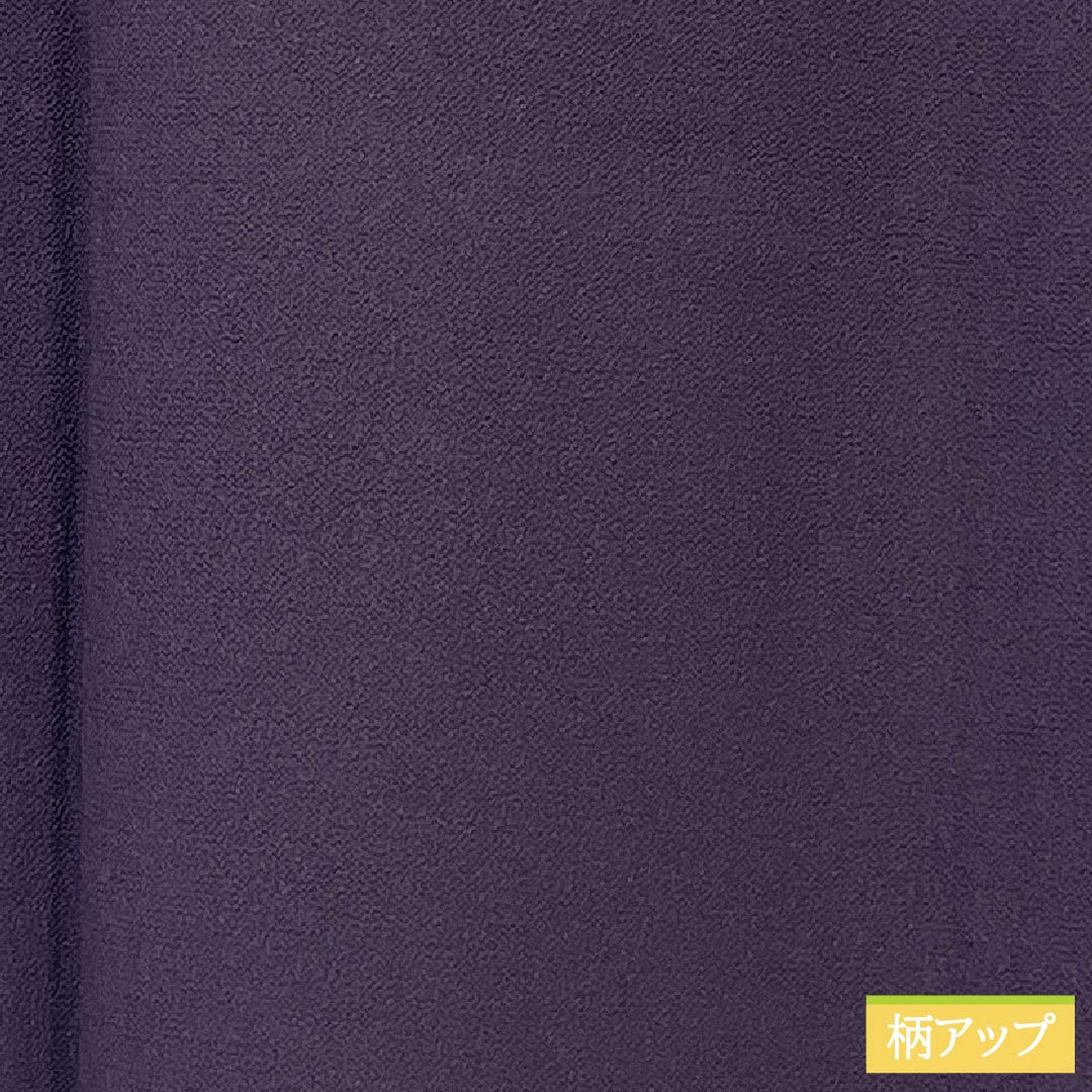 Solid-colored polyester kimono, length 158.5cm, sleeve length 64cm, purple-black (shikoku shoku), plain kimono with one crest and a shadow-swallowing butterfly design, S rank, purple, product number 1114002162320