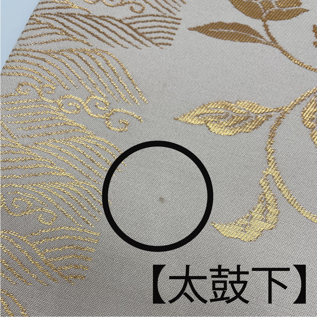 名古屋帯 唐花模様 帯丈361cm 正絹 Aランク 六通 セミフォーマル クリーム系 1124001523315 名古屋仕立て