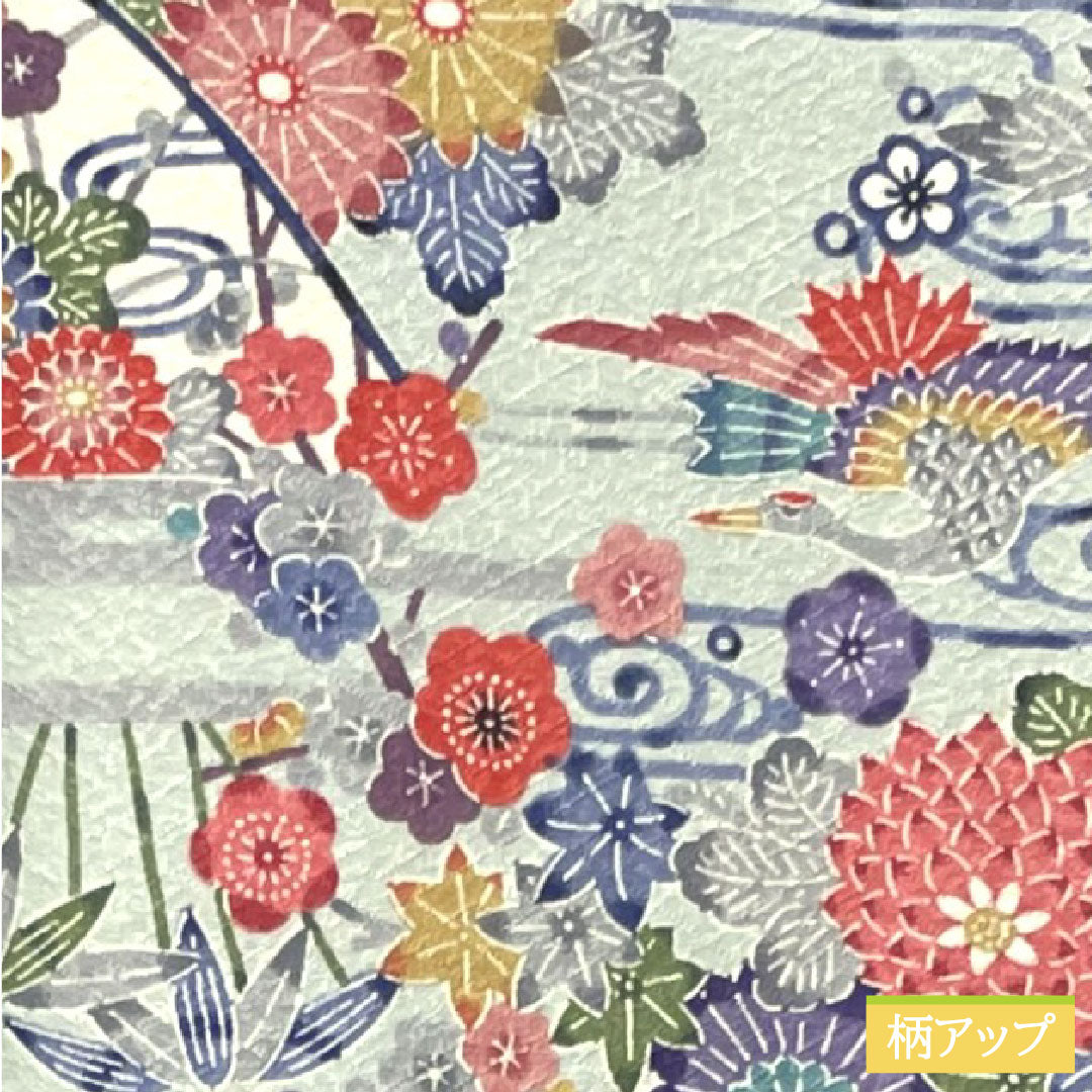 Komon, pure silk, length 162.5cm, sleeve length 64cm, lined, indigo blue (aijiroiro), Kyoto Bingata, auspicious motif, S rank, light blue, 1115004462424