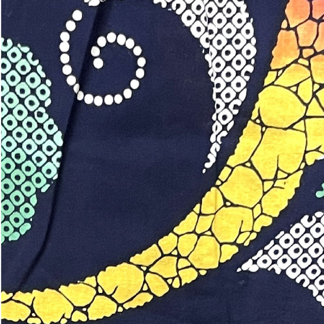 浴衣 濃紺色 抽象模様 木綿 Sランク 単衣 身丈147.5cm 裄丈64cm 紺系 1118003622118