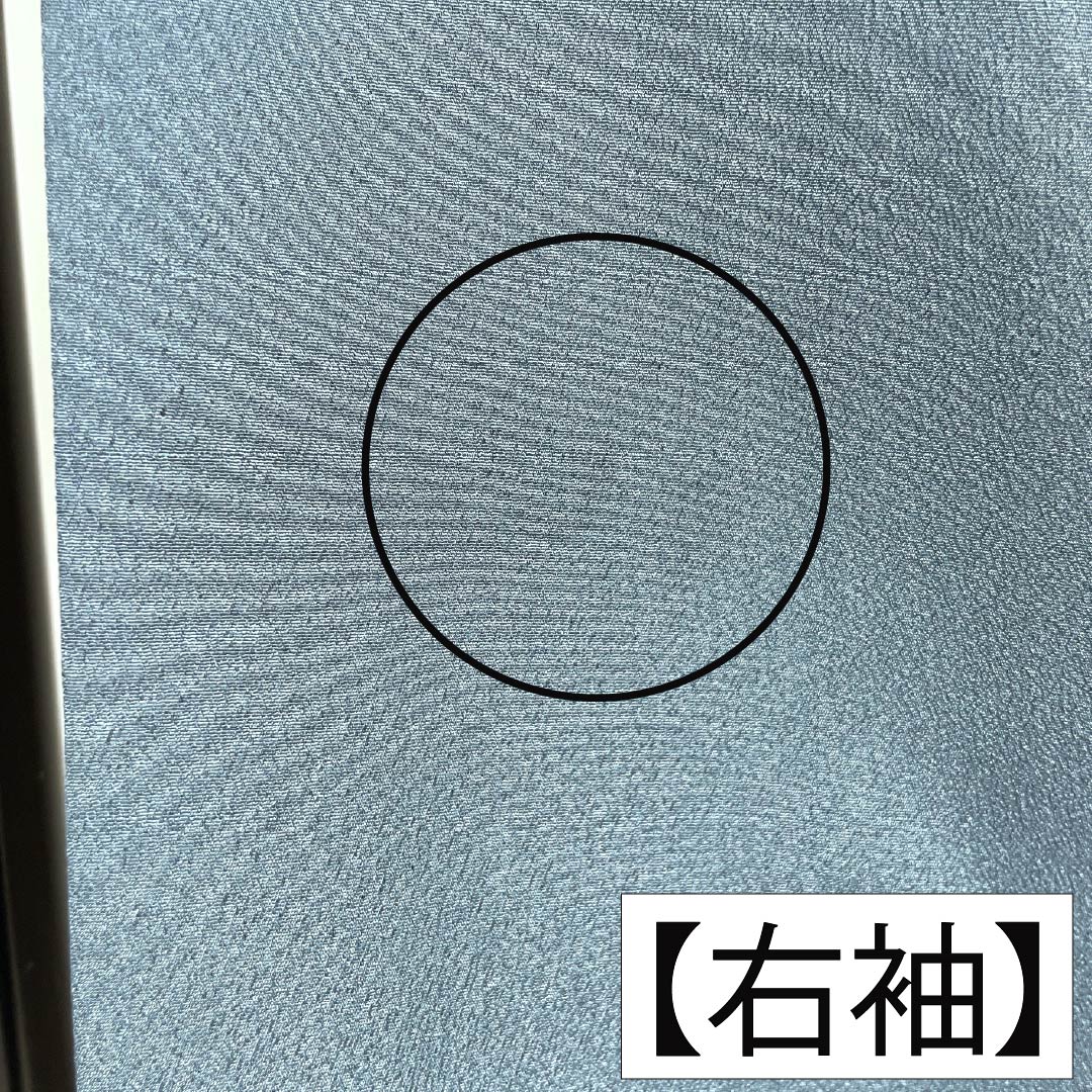 メンズ襦袢 ポリエステル Sランク 身丈143cm 裄丈71cm 湊鼠色(みなとねずいろ) 龍 単衣 青系 1140000852417
