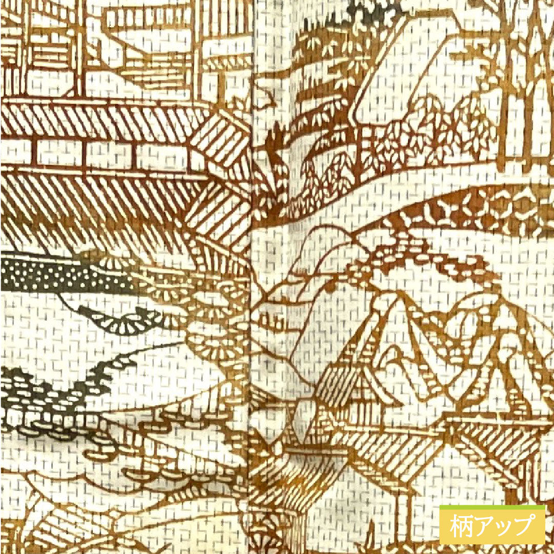 小紋 正絹 身丈160.5cm 裄丈65.5cm 単衣 生成り色 紬地 茶屋辻 Aランク クリーム系 1115003873415