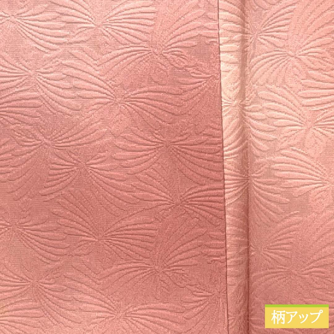 色無地 正絹 Bランク 身丈148.5cm 裄丈61.5cm 一重梅色(ひとえうめいろ) 一つ紋 揚羽蝶 ぼかし染め 袷 ピンク系 1114002634113