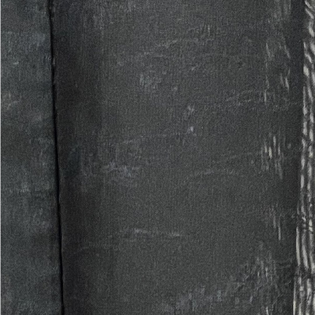 Summer item, pure silk, plain color, length 159cm, sleeve length 64.5cm, landscape pattern, gauze, S rank, black, 1132001292310