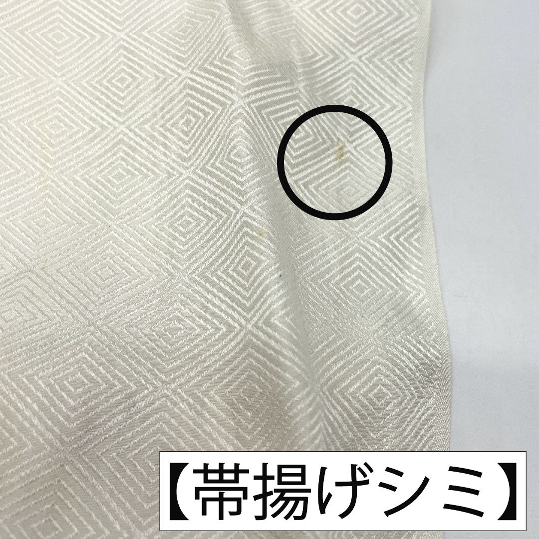 (新古品) 帯締め・帯揚げセット 正絹 Bランク 白色(しろいろ) 乳白色(にゅうはくしょく) 留袖用 古典柄 長さ約160cm 幅約1.6cm フォーマル 白系 1141000444311