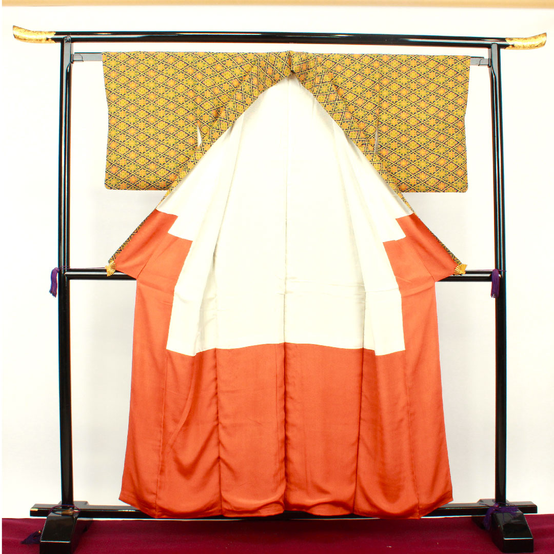 小紋 身丈156cm 裄丈59cm 袷 紺瑠璃色 華文 正絹 Aランク 紺系 1115002673318