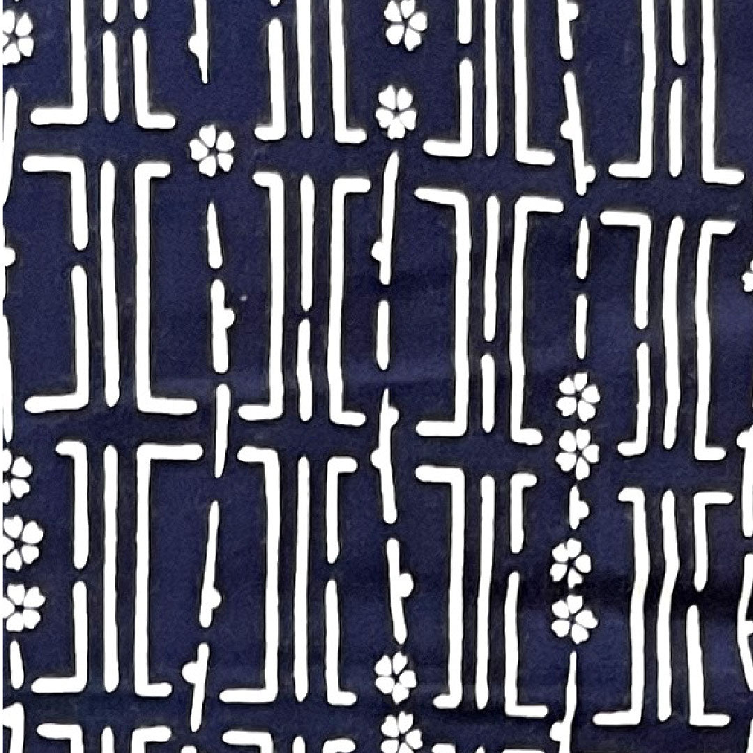 浴衣 紺色 幾何学模様 木綿 Sランク 単衣 身丈152cm 裄丈65.5cm 紺系 1118001902218