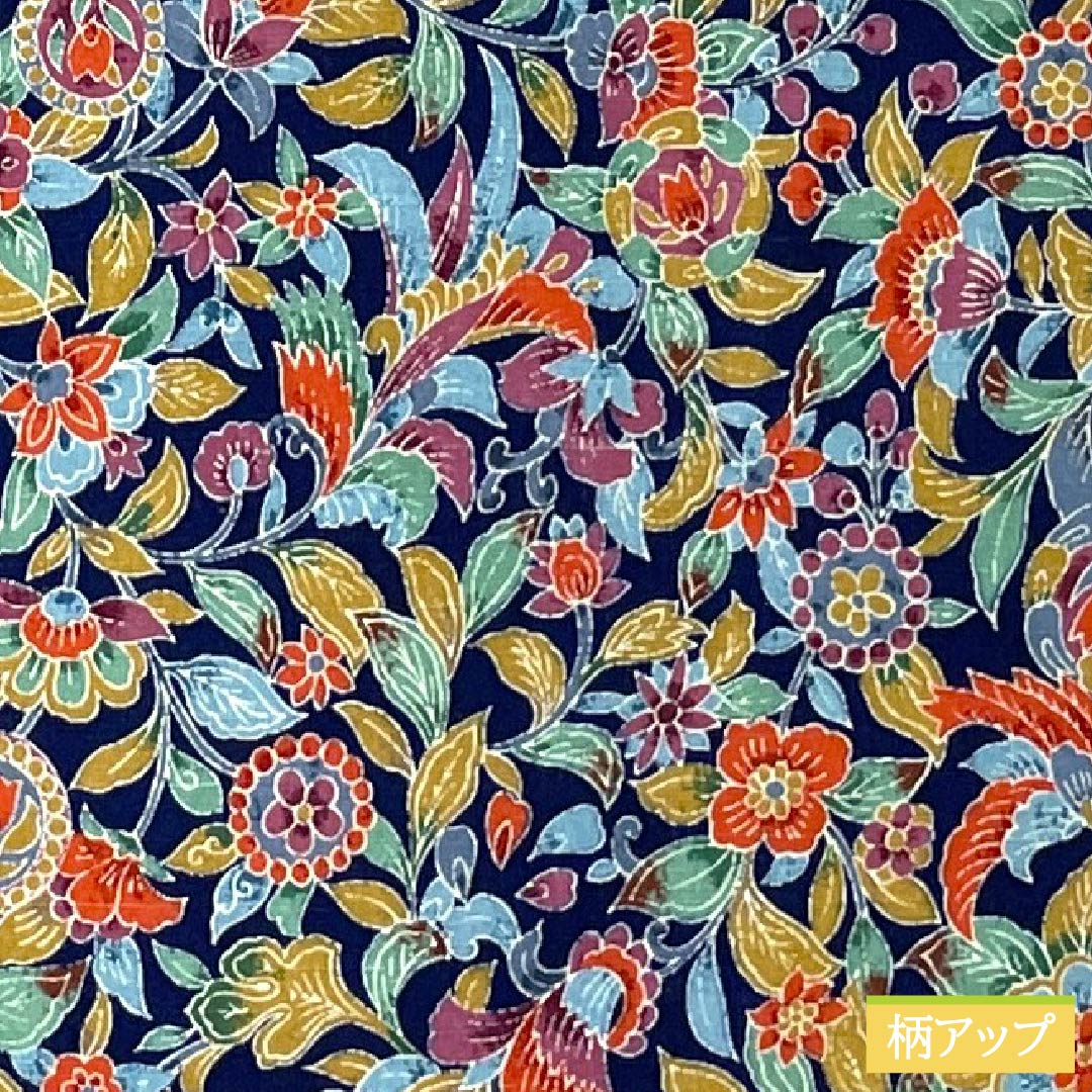 小紋 正絹 Sランク 身丈159cm 裄丈63cm 袷 紺色(こんいろ) 紬地 更紗 しつけ糸付き 紺系 1115007542318