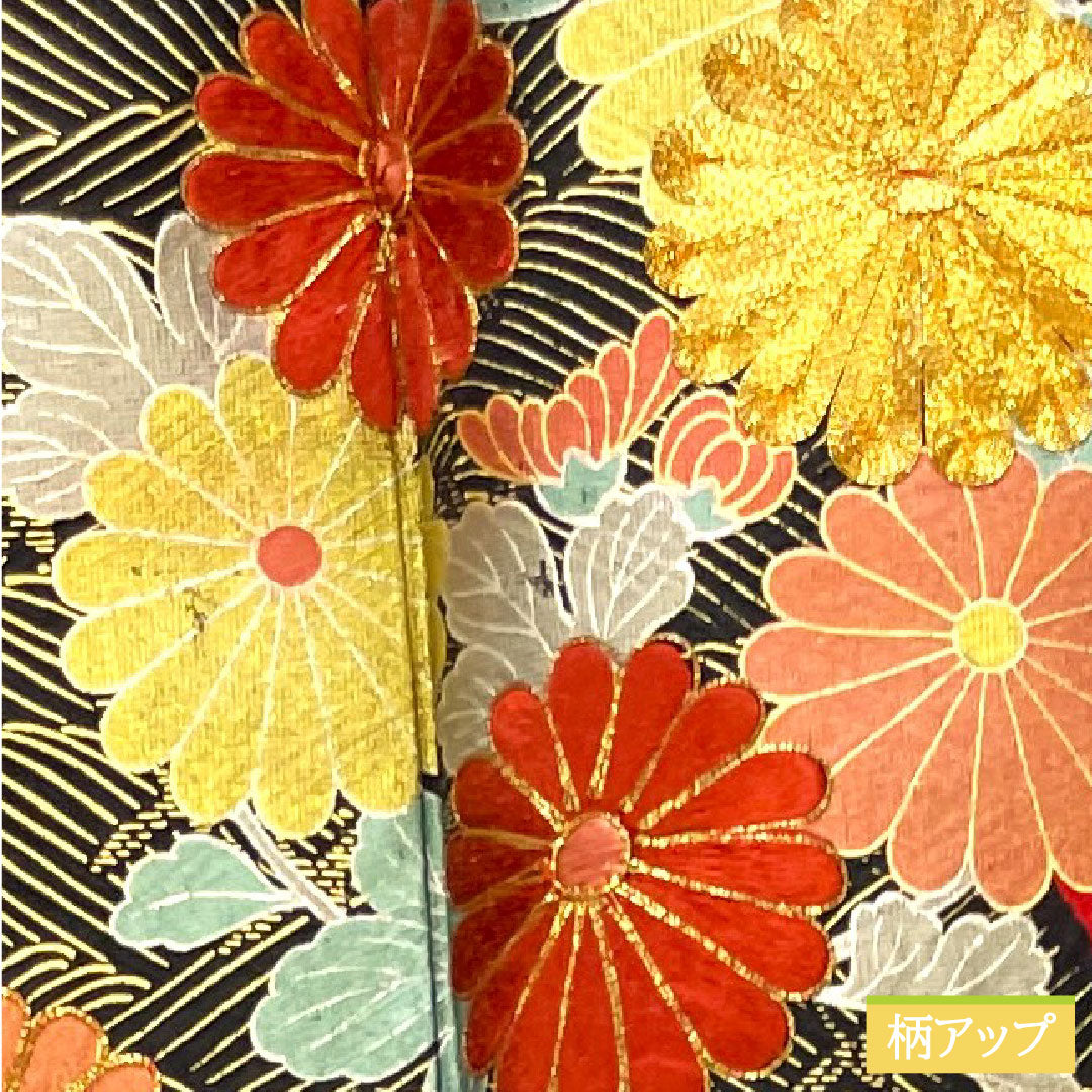 振袖 正絹 身丈154.5cm 裄丈66cm 袷 土耳古赤色(とるこあかいろ) 京友禅 菊 Aランク 赤系 1113001983212