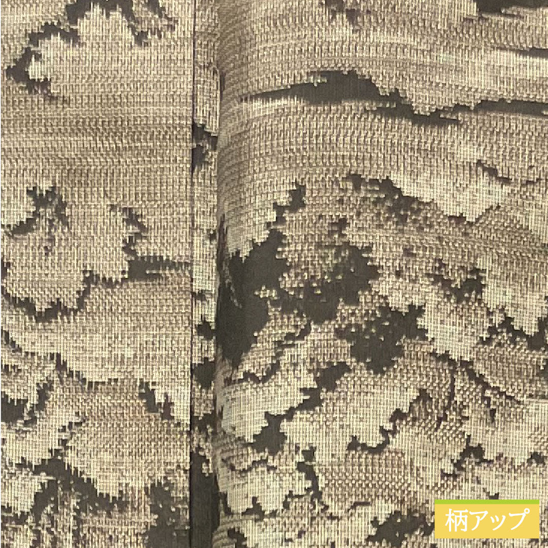 紬 正絹 身丈152cm 裄丈65cm 村山大島 風景模様 Sランク 袷 黒系 1116003382210