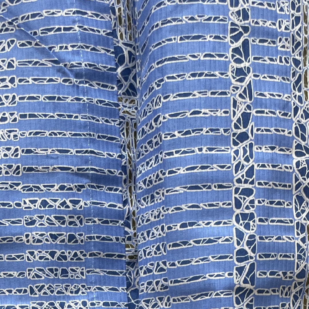 浴衣 露草色 幾何学模様 男物 木綿 Sランク 単衣 身丈147cm 裄丈69cm 青系 1118002322117