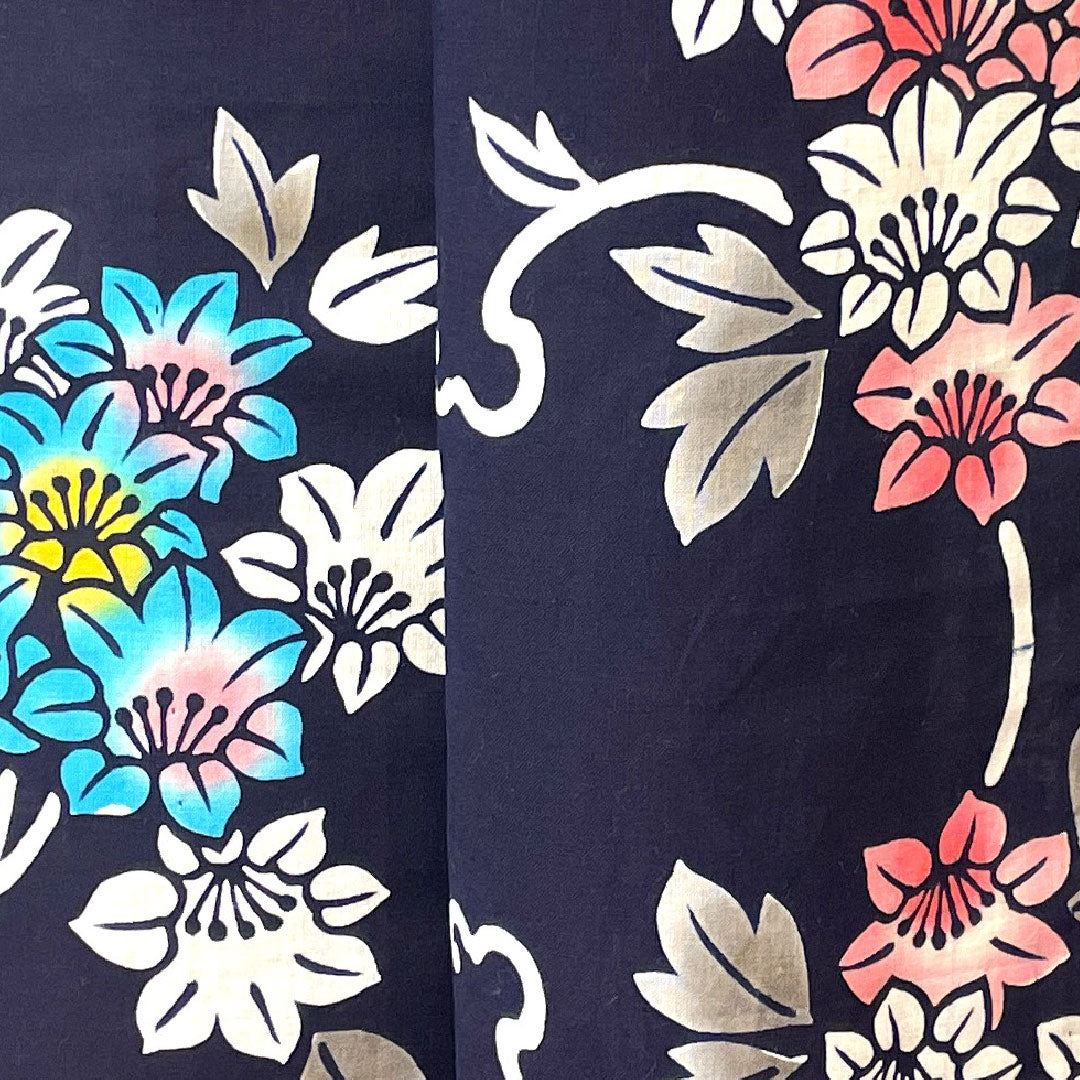 Yukata with basting thread, unused, dark navy blue, abstract pattern, cotton, S rank, single layer, length 160cm, sleeve length 62cm, navy blue, 1118002942418