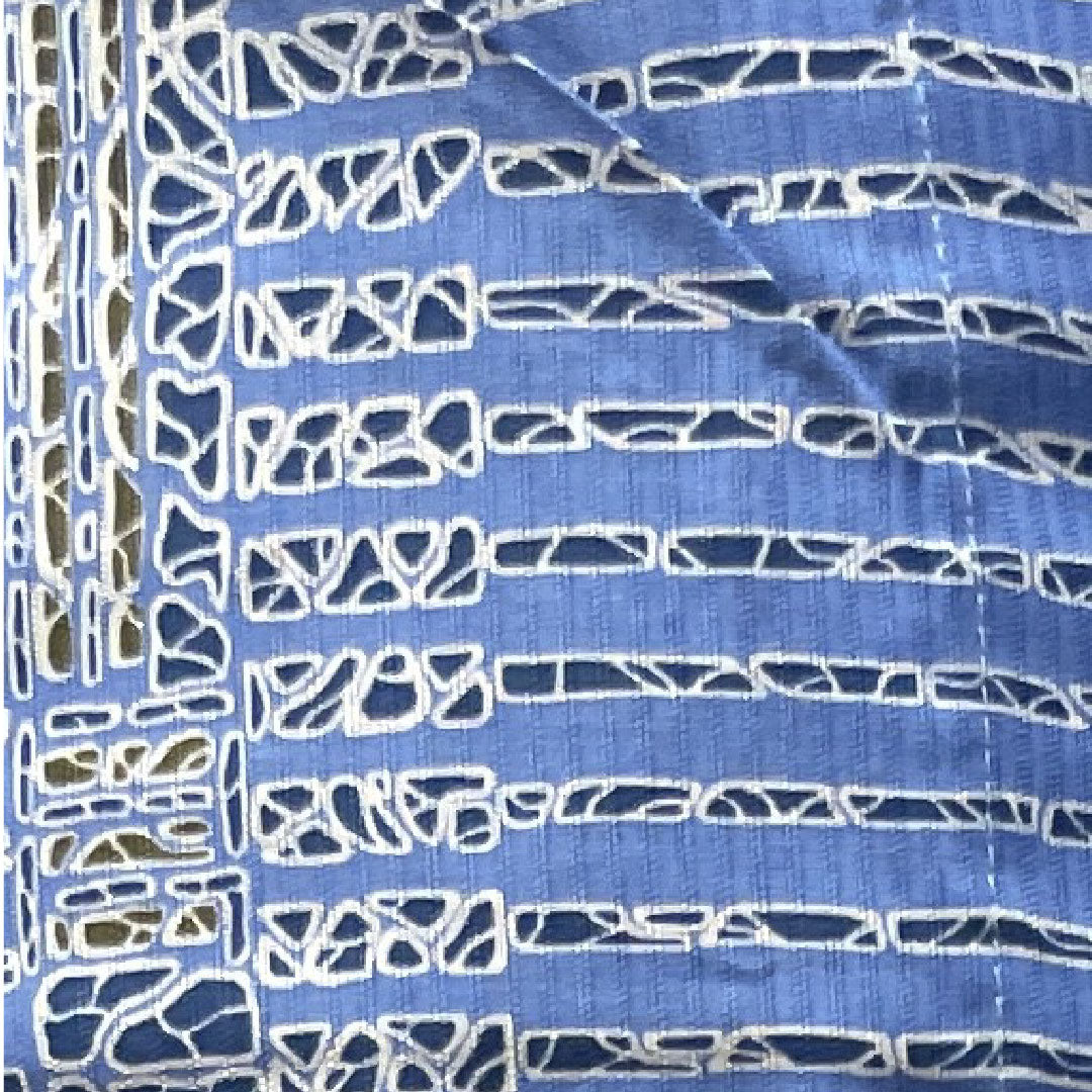 浴衣 露草色 幾何学模様 男物 木綿 Sランク 単衣 身丈147cm 裄丈69cm 青系 1118002322117