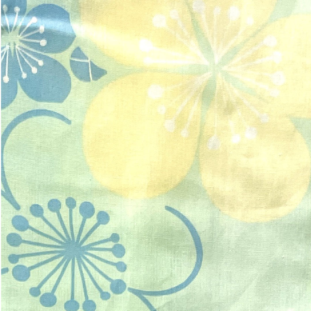 浴衣 薄緑色 梅 木綿 Sランク 単衣 身丈167cm 裄丈66cm 緑系 1118003812519