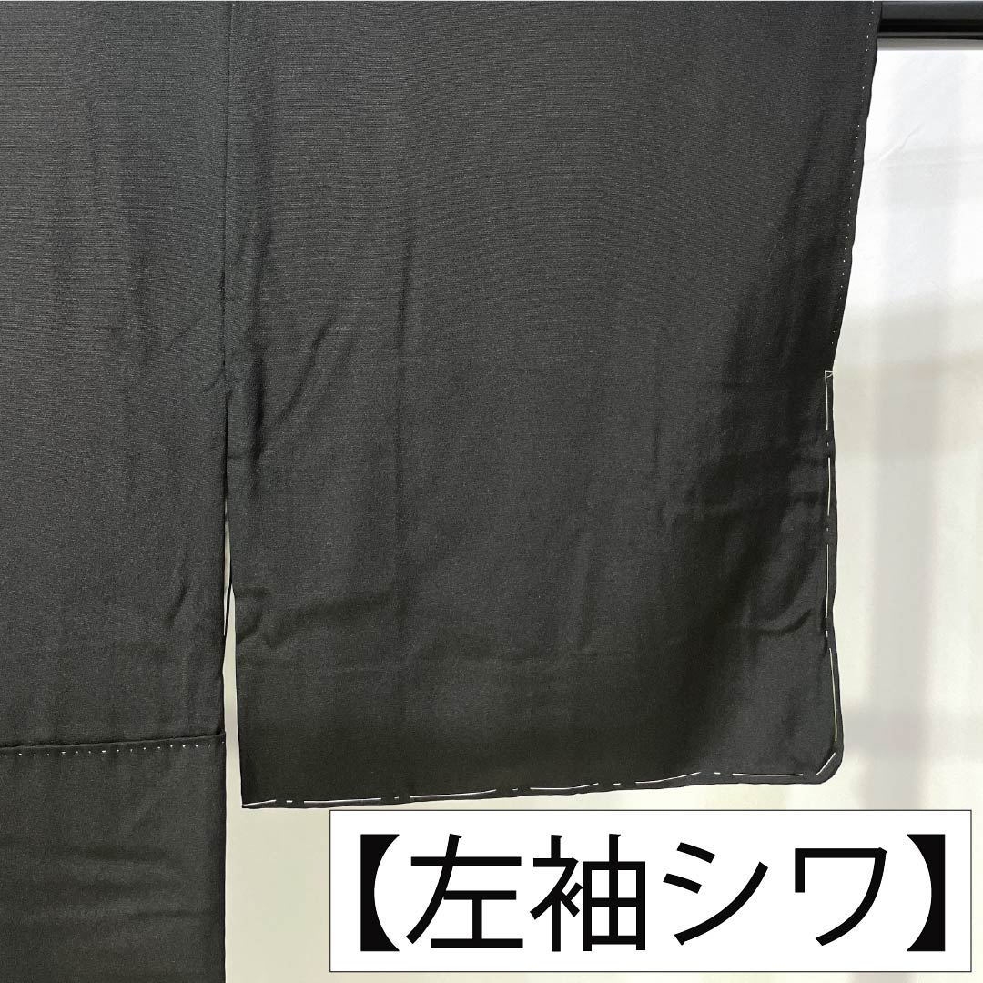 黒留袖 正絹 Sランク 身丈155cm 裄丈64cm 袷 京友禅 御所車 吉祥文様 五つ紋 丸に九枚笹 比翼付き 五つ紋 黒系 1111002322310