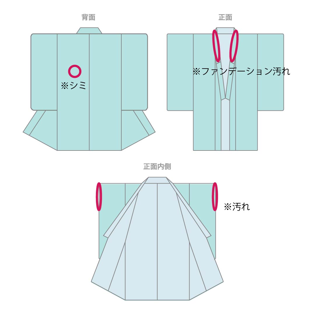 夏物 ポリエステル 色無地 Aランク 身丈155cm 裄丈61cm 織色(おりいろ) 洗える着物 素無地 一つ紋 絽 緑系 1132004053319