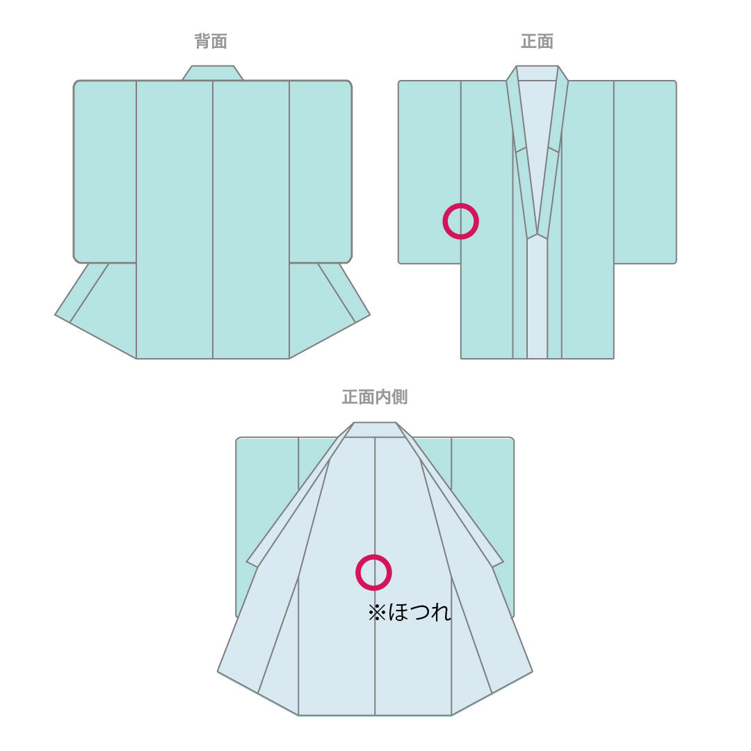 色無地 正絹 身丈164.5cm 裄丈65cm 緑衫色(ろくそういろ)縫い取り 一つ紋 揚羽蝶 袷 Sランク 緑系 1114002012419