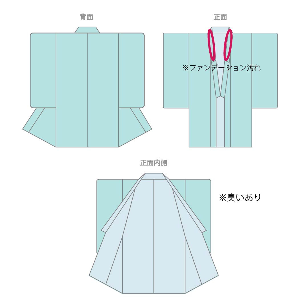 夏物 ポリエステル 小紋 Aランク 身丈157cm 裄丈68.5cm 柚葉色(ゆばいろ) 洗える着物 タタキ染 乱菊 絽 緑系 1132006243319
