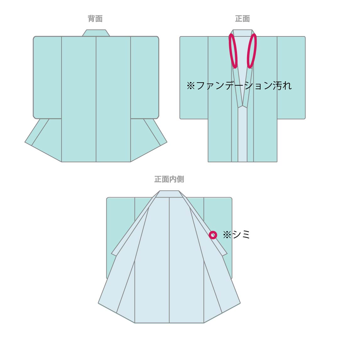Summer cotton-linen tsumugi kimono, length 163cm, sleeve length 67.5cm, iron-colored bamboo leaf pattern, green, A-rank, product number 1132002823419