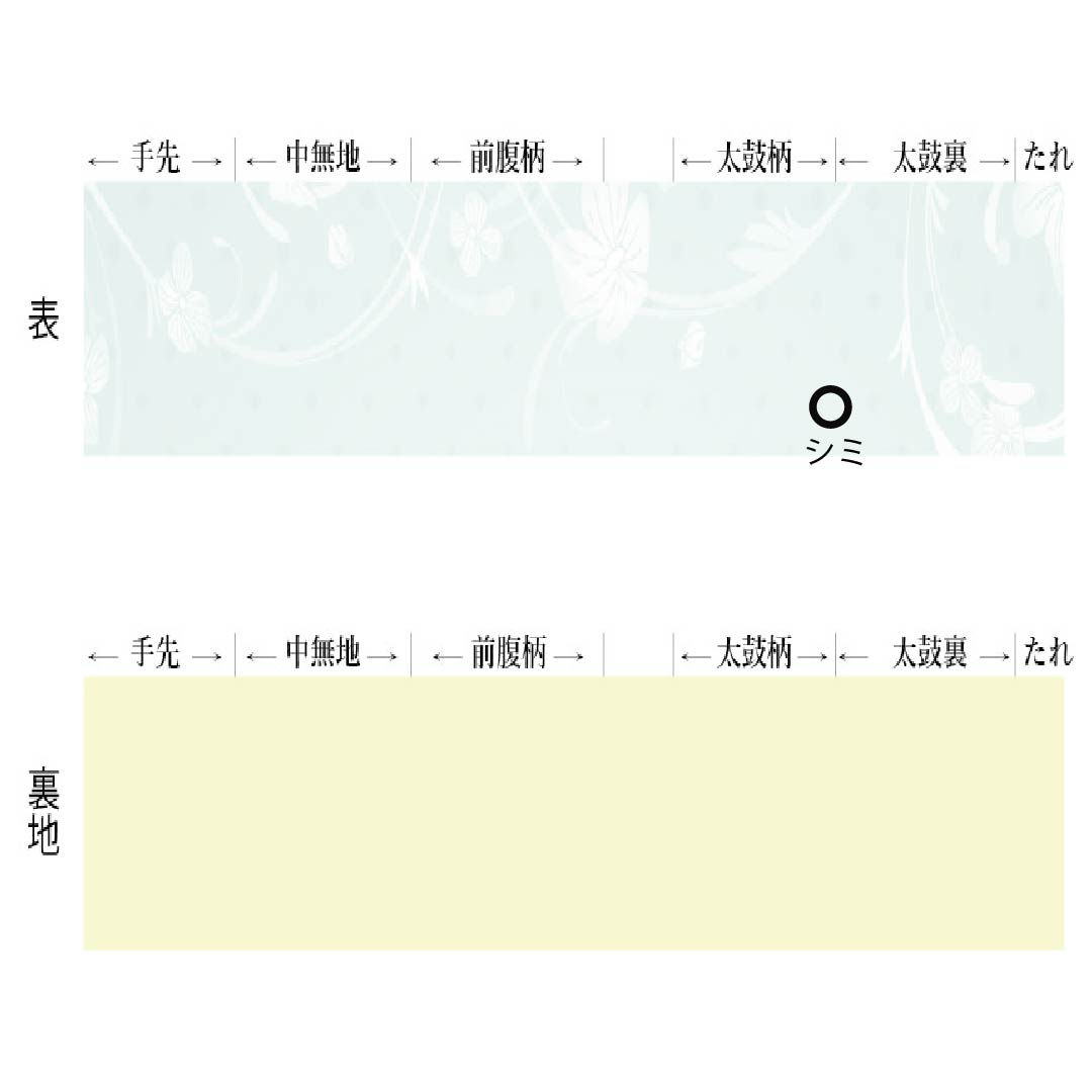 半幅帯 ポリエステル Aランク 小町鼠色(こまちねずいろ) 桑の実色(くわのみいろ) リバーシブル 雪輪 網代模様 帯丈384cm マルチカラー 1125004883328