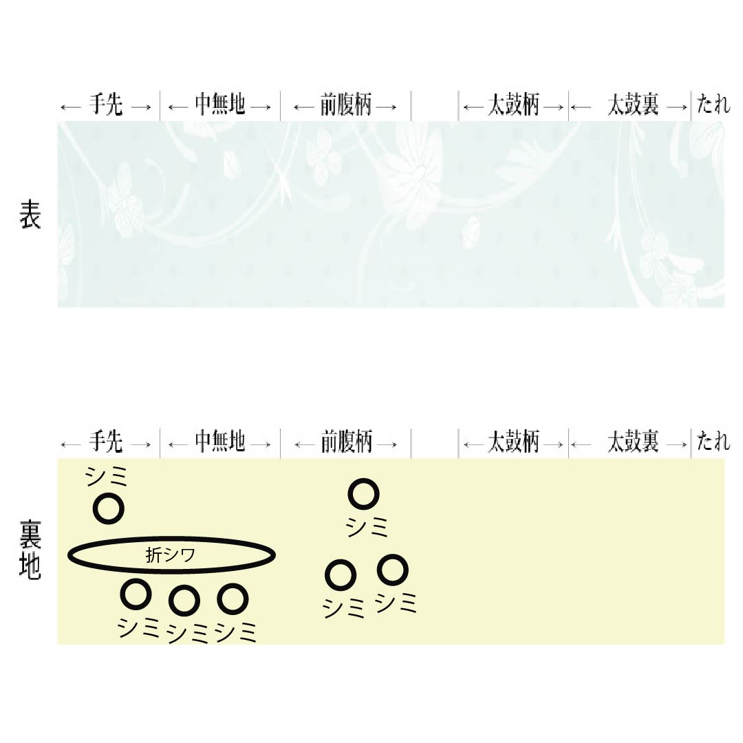 Nagoya Obi, Polyester, Grade A, White-Gray, Dyed, Classic Cherry Blossom Pattern, 360cm Long, Full Length, Semi-Formal, Gray, Item Number: 1124010883322, Open-Leg Style