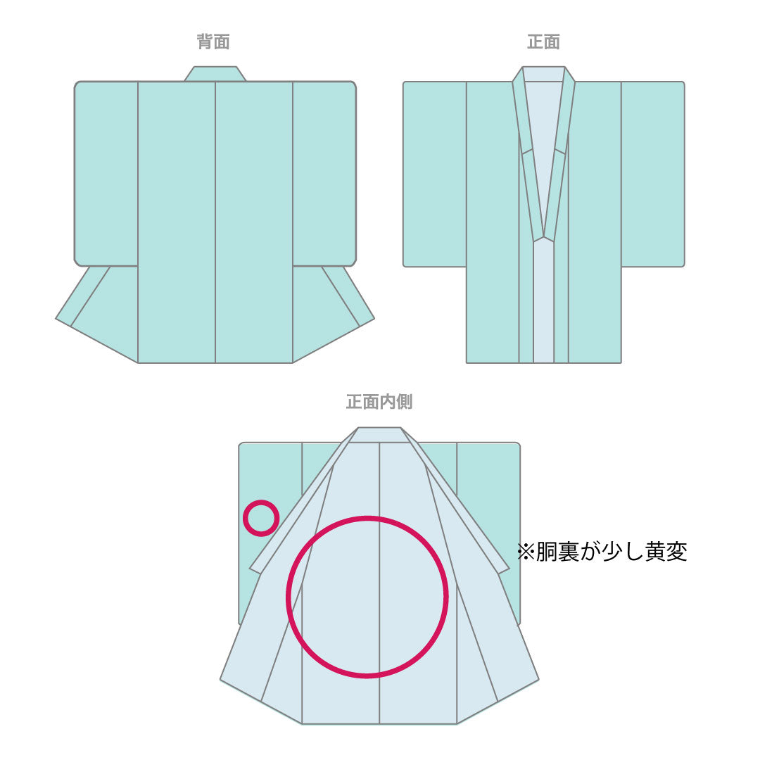 紬 身丈159cm 裄丈59cm 松葉色 花模様 正絹 Bランク 袷 緑系 1116001724319