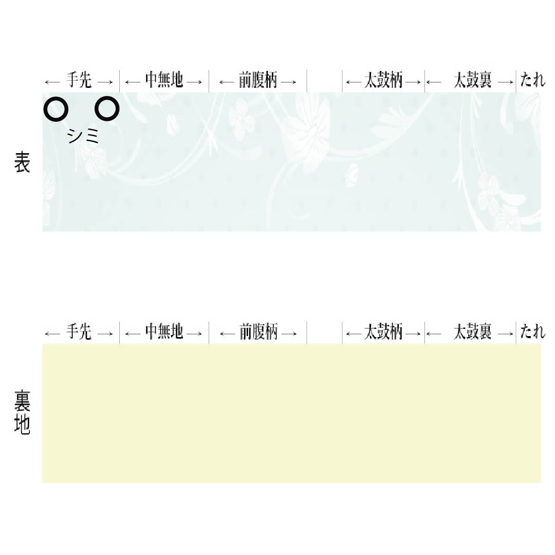 半幅帯 ポリエステル Aランク 黒色(くろいろ) 黄土色(おうどいろ) リバーシブル 菊 縞 嵐山よしむら 帯丈412cm マルチカラー 1125004693428